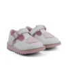 Chaussures T-Bar Wave en cuir blanc pour bébé fille