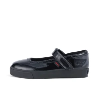 Chaussures Tovni Brogue MJ en cuir verni noir pour filles