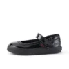 Chaussures Tovni Brogue MJ en cuir verni noir pour petites filles Chaussures Tovni Brogue MJ en cuir verni noir pour petites filles