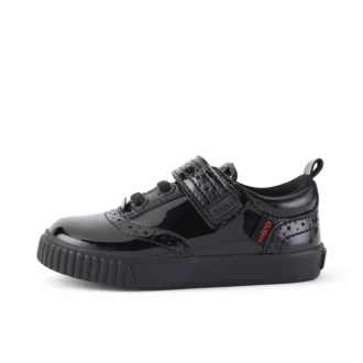 Chaussures Tovni Brogue pour bébés filles en cuir verni noir