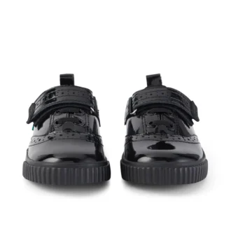 Chaussures Tovni Brogue pour bébés filles en cuir verni noir