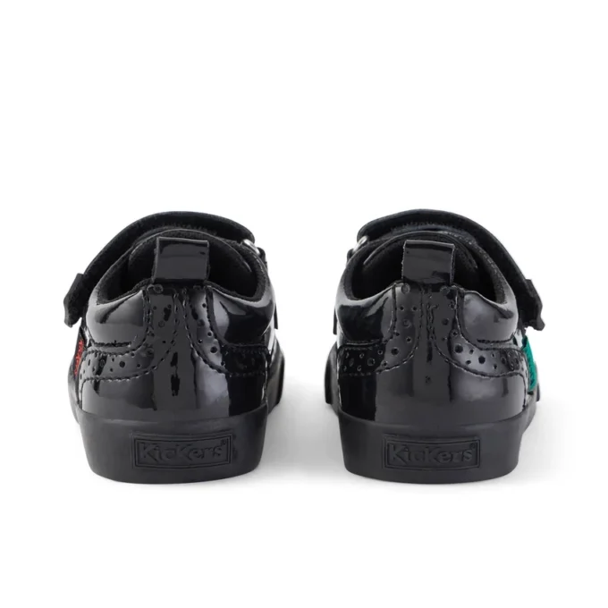 Chaussures Tovni Brogue pour bébés filles en cuir verni noir