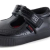 Chaussures Tovni Brogue T-Bar en cuir verni noir pour filles en bas âge Chaussures Tovni Brogue T-Bar en cuir verni noir pour filles en bas âge