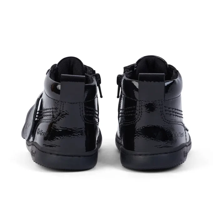 Chaussures unisexes pour bébés Playflex Hi en cuir verni froissé noir Chaussures unisexes pour bébés Playflex Hi en cuir verni froissé noir