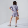Chemise courte à carreaux pour femme, couleur lilas Chemise courte à carreaux pour femme, couleur lilas