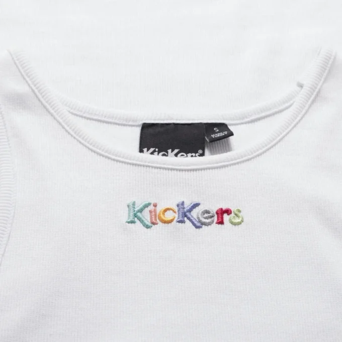 Débardeur classique à côtes Kickers pour femme, blanc Débardeur classique à côtes Kickers pour femme, blanc