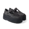 Femme Adulte Kick T-Bar Platform Cuir Noir Femme Adulte Kick T-Bar Platform Cuir Noir