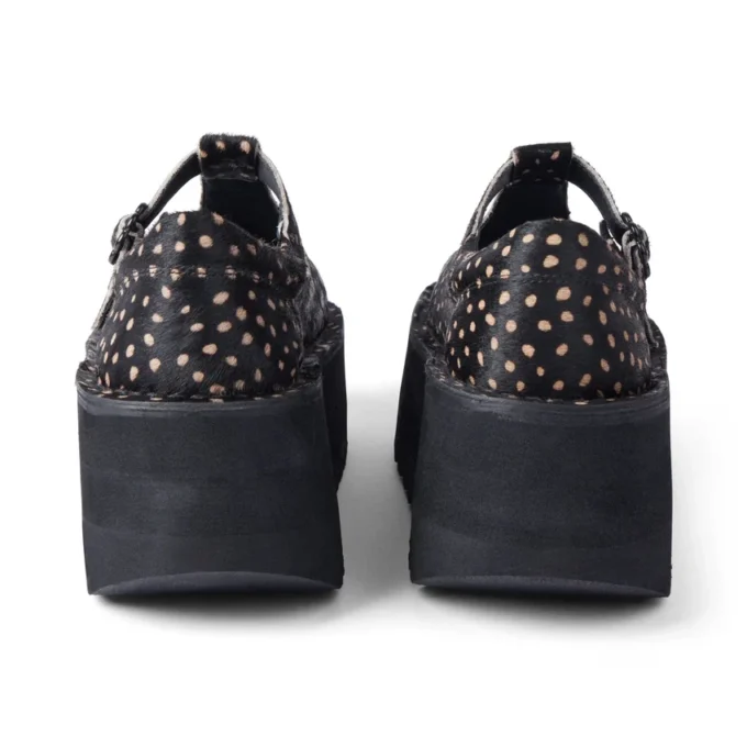 Femme Adulte Kick T-Bar Platform Cuir Noir Femme Adulte Kick T-Bar Platform Cuir Noir
