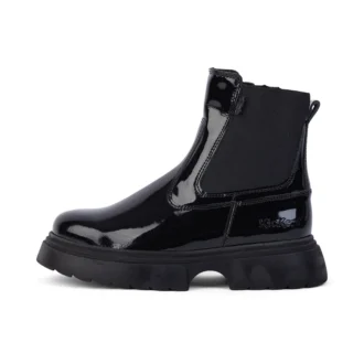 Femme junior Kenzi Chelsea Cuir verni Noir
