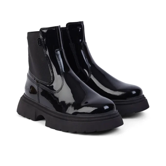 Femme junior Kenzi Chelsea Cuir verni Noir Femme junior Kenzi Chelsea Cuir verni Noir