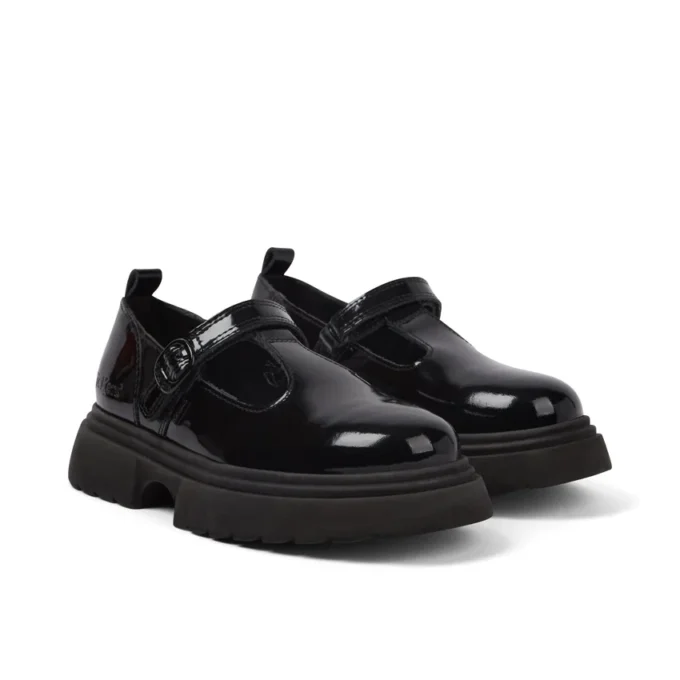 Femme junior Kenzi T-Bar Cuir verni Noir Femme junior Kenzi T-Bar Cuir verni Noir