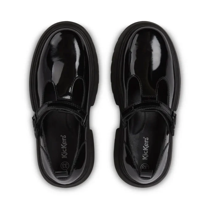 Femme junior Kenzi T-Bar Cuir verni Noir Femme junior Kenzi T-Bar Cuir verni Noir