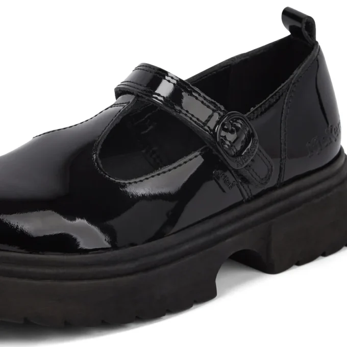 Femme junior Kenzi T-Bar Cuir verni Noir Femme junior Kenzi T-Bar Cuir verni Noir