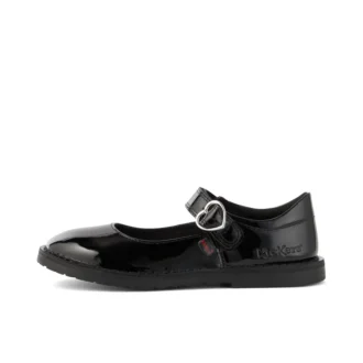 Filles Junior Adlar Heart Mj Cuir verni Noir Filles Junior Adlar Heart Mj Cuir verni Noir