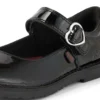 Filles Junior Adlar Heart Mj Cuir verni Noir