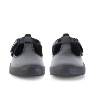 Filles Junior Kariko T Bar Cuir verni Noir