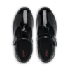 Filles Junior Kariko T Bar Cuir verni Noir