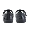 Filles Junior Kariko T Bar Cuir verni Noir