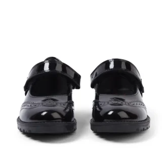 Filles junior Lachly MJ Brogue en cuir verni noir