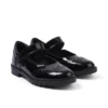 Filles junior Lachly MJ Brogue en cuir verni noir