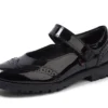 Filles junior Lachly MJ Brogue en cuir verni noir