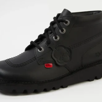 Fleurette en cuir unisexe noire