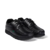 Fragma Lace 4 Eyelet en cuir noir pour jeunes hommes