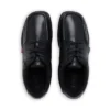 Fragma Lace 4 Eyelet en cuir noir pour jeunes hommes