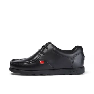 Fragma Lace en cuir noir pour jeunes hommes