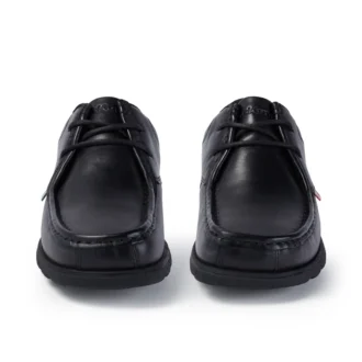 Fragma Lace en cuir noir pour jeunes hommes