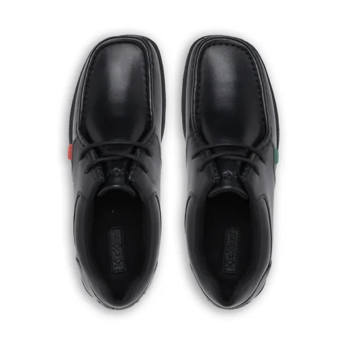 Fragma Lace en cuir noir pour jeunes hommes Fragma Lace en cuir noir pour jeunes hommes