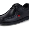 Fragma Lace en cuir noir pour jeunes hommes Fragma Lace en cuir noir pour jeunes hommes