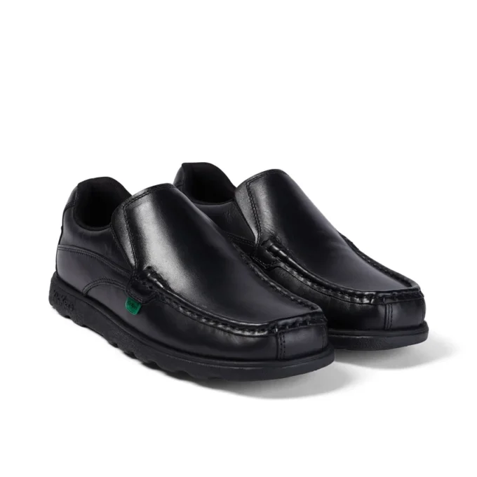 Fragma Slip en cuir noir pour jeunes hommes Fragma Slip en cuir noir pour jeunes hommes
