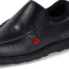 Fragma Slip en cuir noir pour jeunes hommes Fragma Slip en cuir noir pour jeunes hommes
