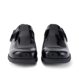 Fragma T-Bar en cuir verni noir pour jeunes filles