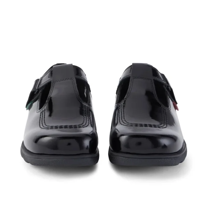 Fragma T-Bar en cuir verni noir pour jeunes filles