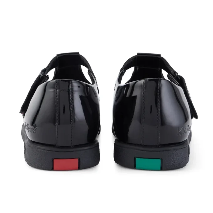 Fragma T-Bar en cuir verni noir pour jeunes filles