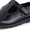 Fragma T-Bar en cuir verni noir pour jeunes filles