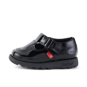 Fragma T-Bar en cuir verni noir pour petites filles