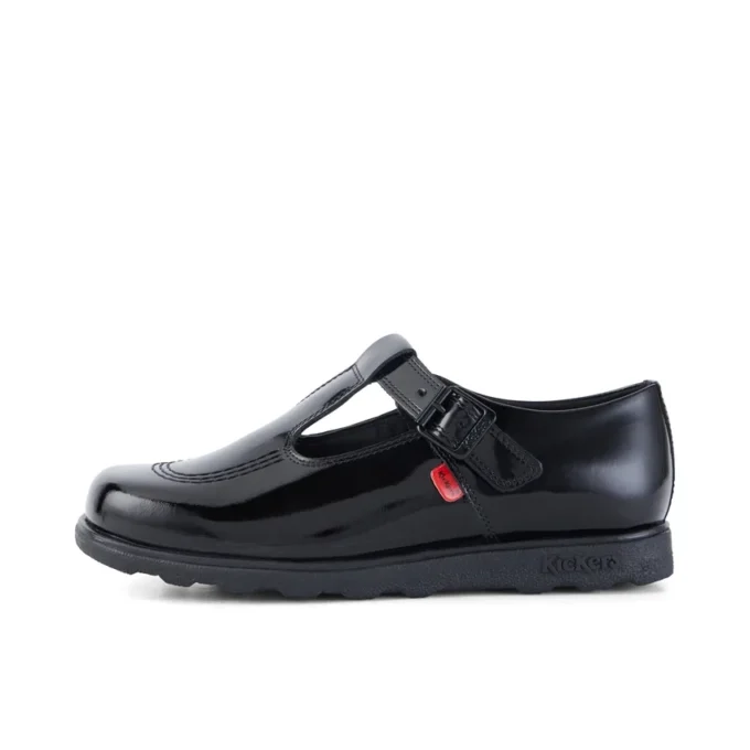 Fragma T-Buckle en cuir verni noir pour femme adulte Fragma T-Buckle en cuir verni noir pour femme adulte