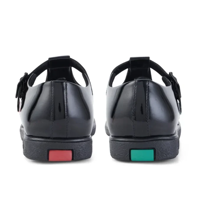 Fragma T-Buckle en cuir verni noir pour femme adulte Fragma T-Buckle en cuir verni noir pour femme adulte