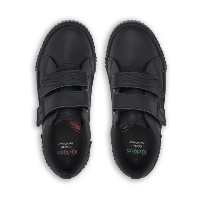 Garçons junior Tovni Twin Flex en cuir noir