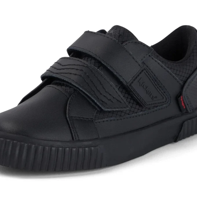 Garçons junior Tovni Twin Flex en cuir noir