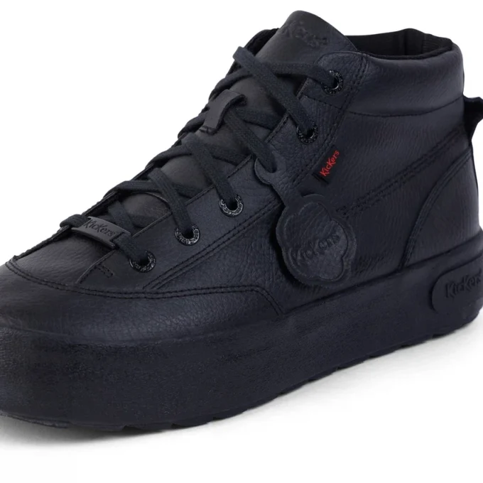 Hommes Kester Hi Cuir Noir