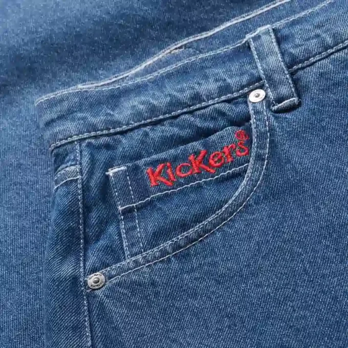 Jean classique à jambes larges Kickers pour femme adulte, bleu Jean classique à jambes larges Kickers pour femme adulte, bleu