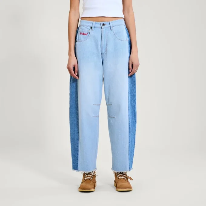 Jean classique à jambes larges Kickers pour femme adulte, bleu Jean classique à jambes larges Kickers pour femme adulte, bleu