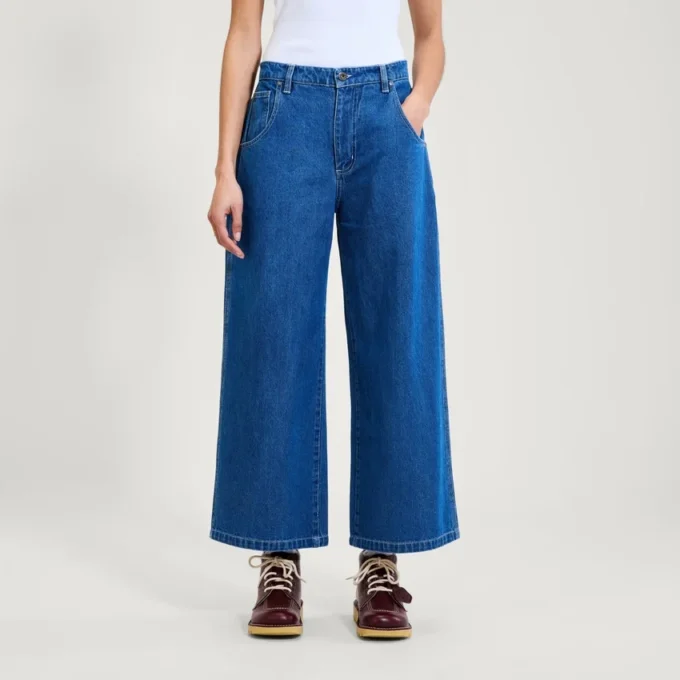 Jean classique à jambes larges Kickers pour femmes, bleu Jean classique à jambes larges Kickers pour femmes, bleu