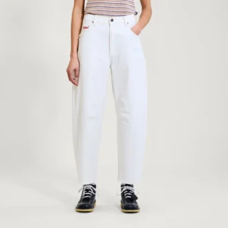 Jean classique à jambes évasées Kickers pour femme, blanc