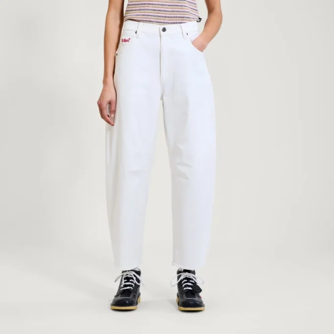 Jean classique à jambes évasées Kickers pour femme, blanc Jean classique à jambes évasées Kickers pour femme, blanc