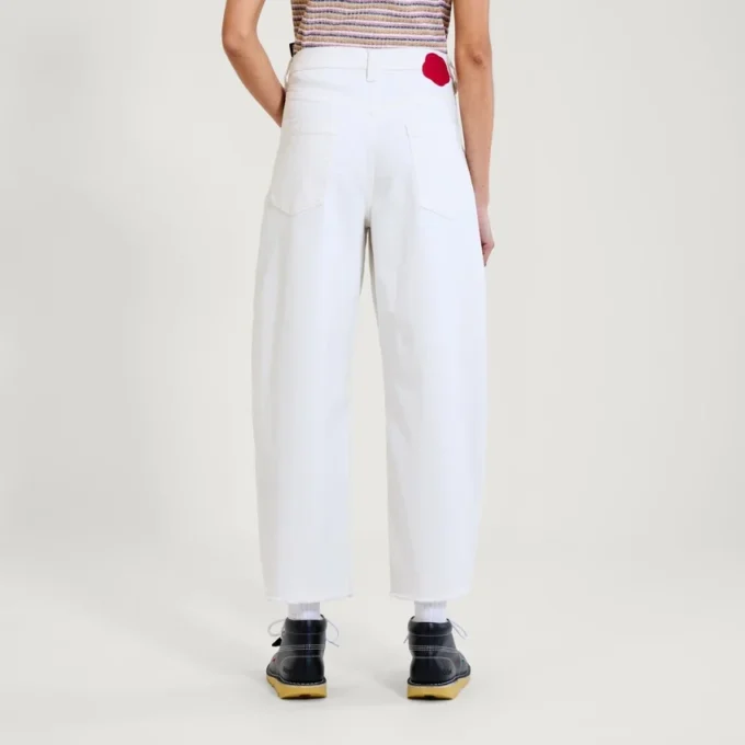 Jean classique à jambes évasées Kickers pour femme, blanc Jean classique à jambes évasées Kickers pour femme, blanc